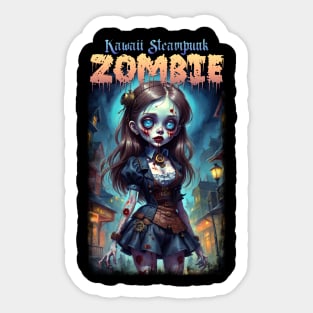 Kawaii Steampunk Zombie 02 Sticker